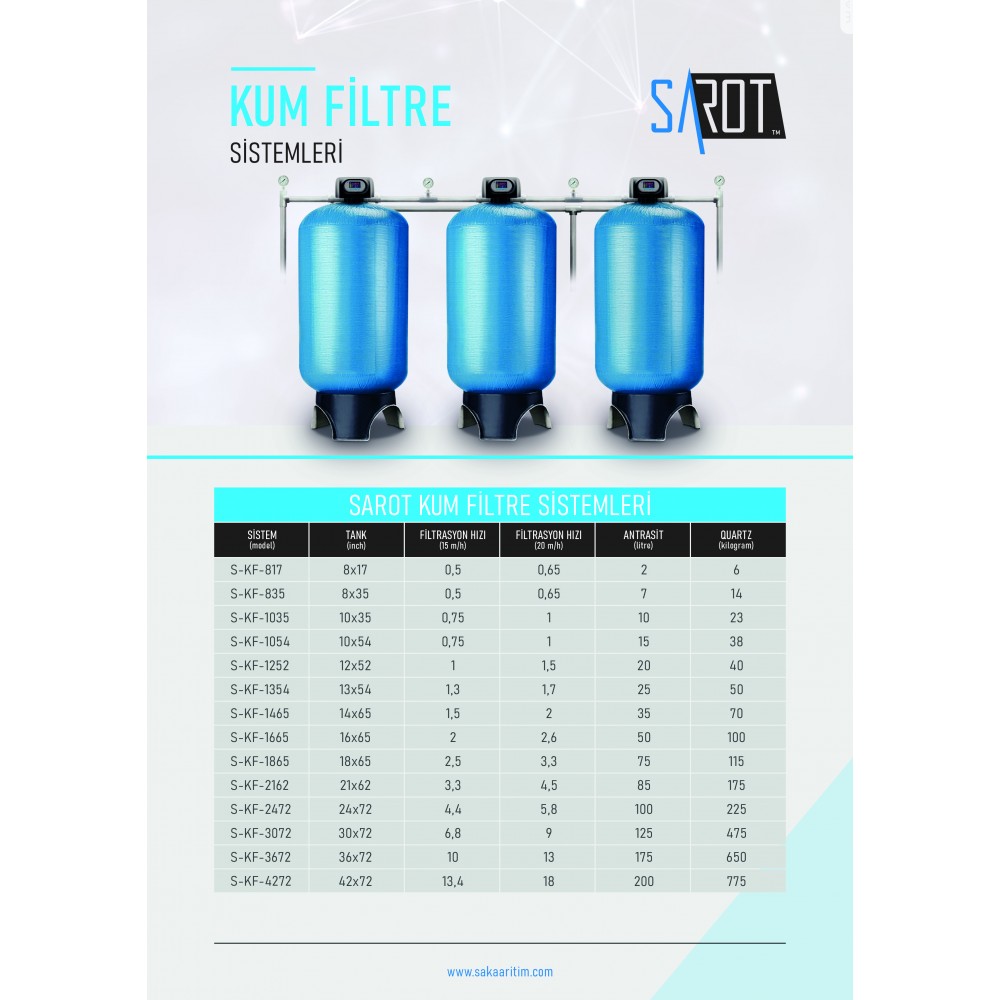 SAROT S-KF-1035 KUM FİLTRASYON SİSTEMİ