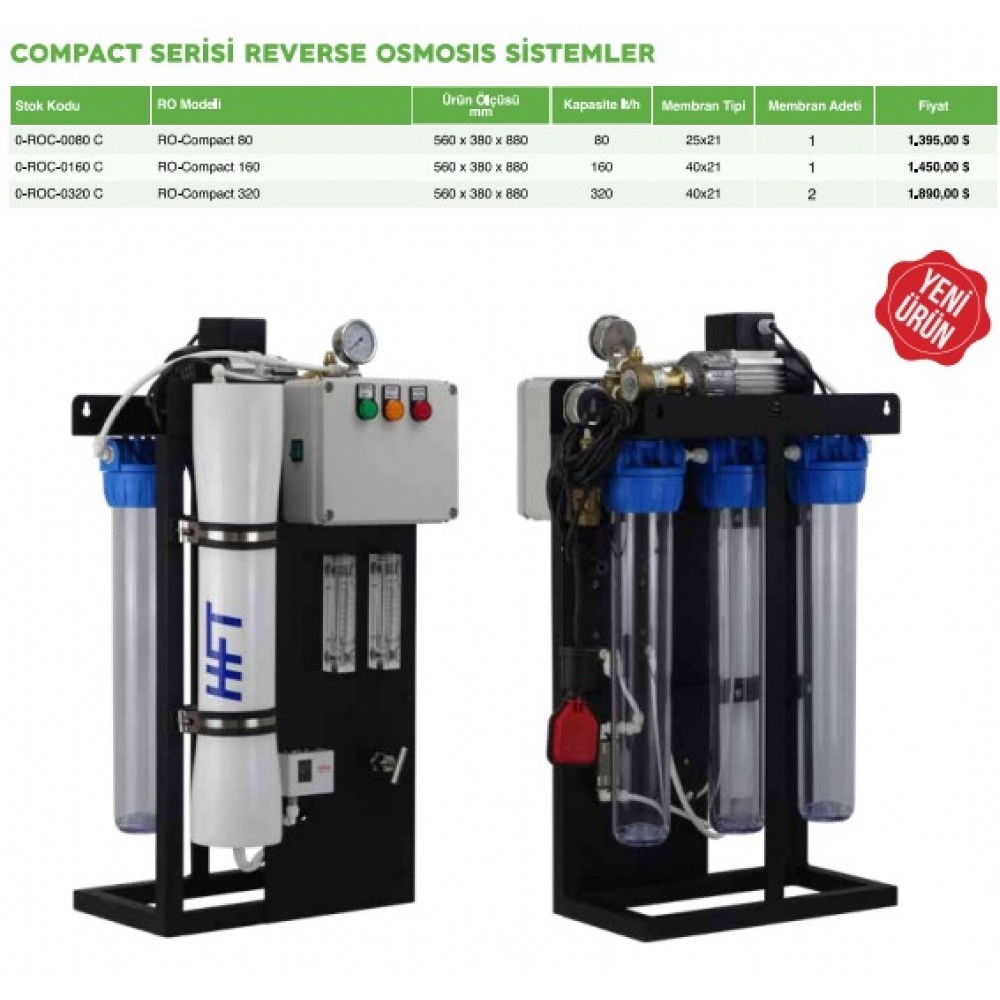 SAROT RO-COMPACT 80 2M3/GÜN TERS OSMOS SİSTEMİ