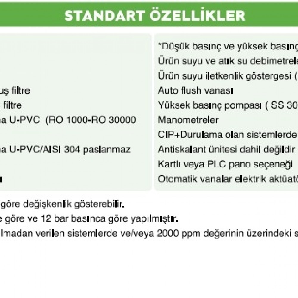 SAROT OKTA 6000 6M3/SAAT TERS OSMOS SİSTEMİ