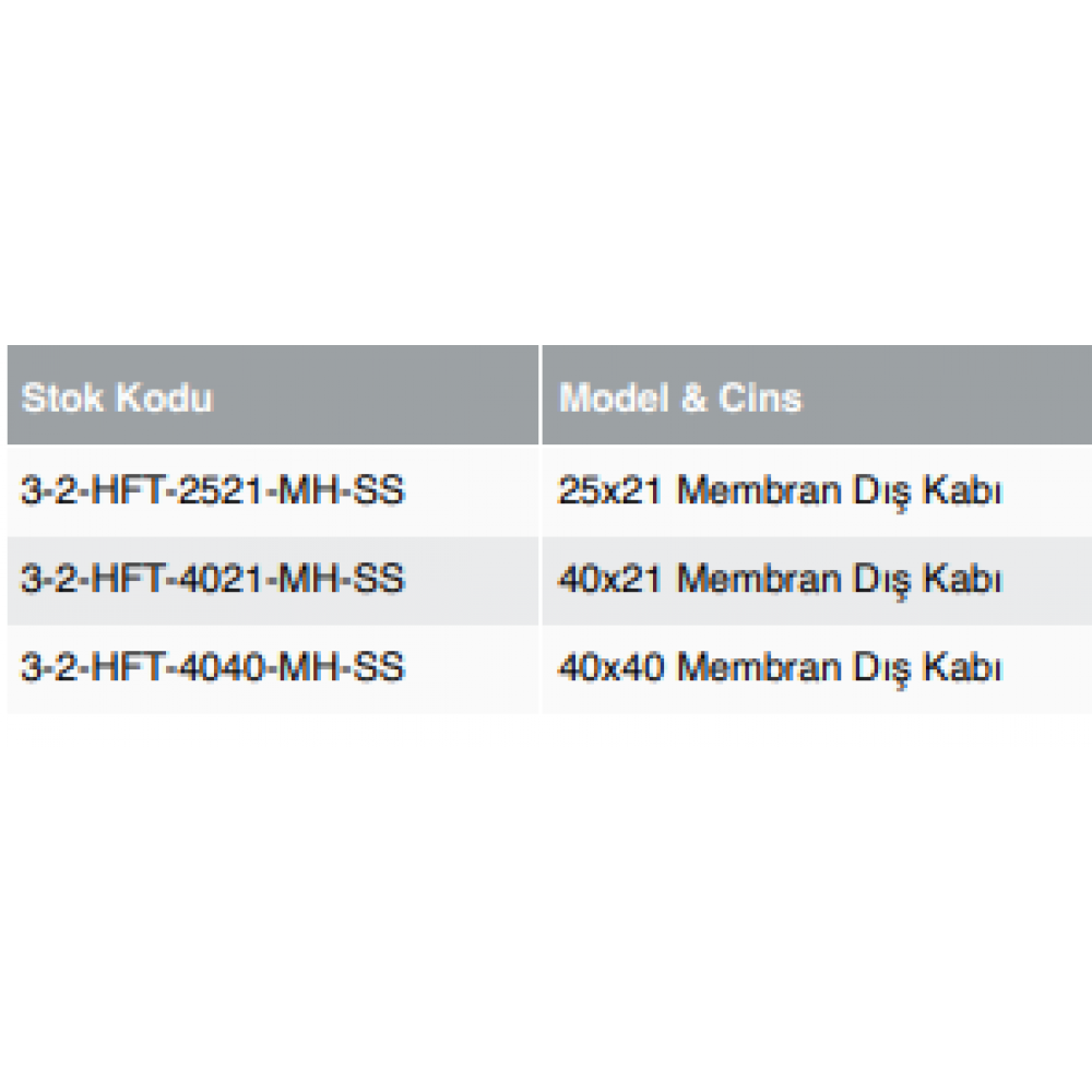 HFT SS304 MEMBRAN DIŞ KAPLARI